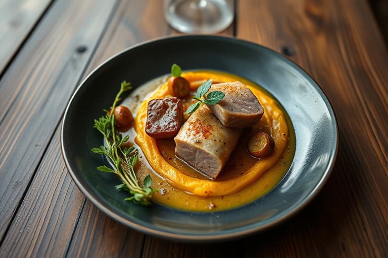 Marokkansk lam og gulrøtter med kikertpuré