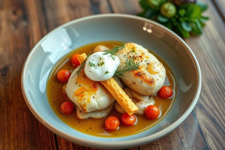 Ristede søtpoteter med crème fraîche og gressløk