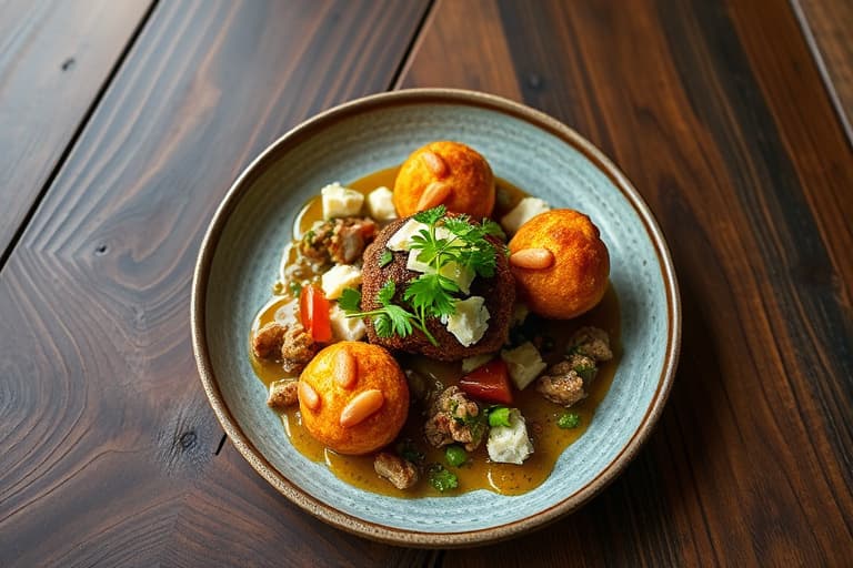 Arktisk ørret med agurk-feta relish og jalapeño-geitost-hush puppies