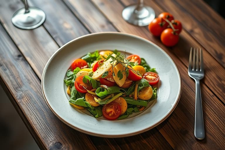 Linsesalat med tomater og Chère