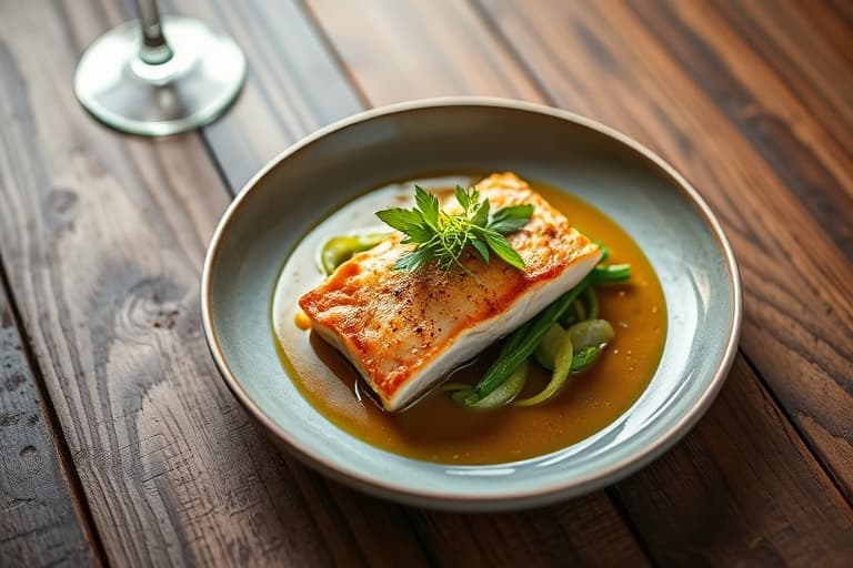 Stekt kylling med fersk hvitløk og spinat fylt under skinnet, servert med potetmos med ville sopp