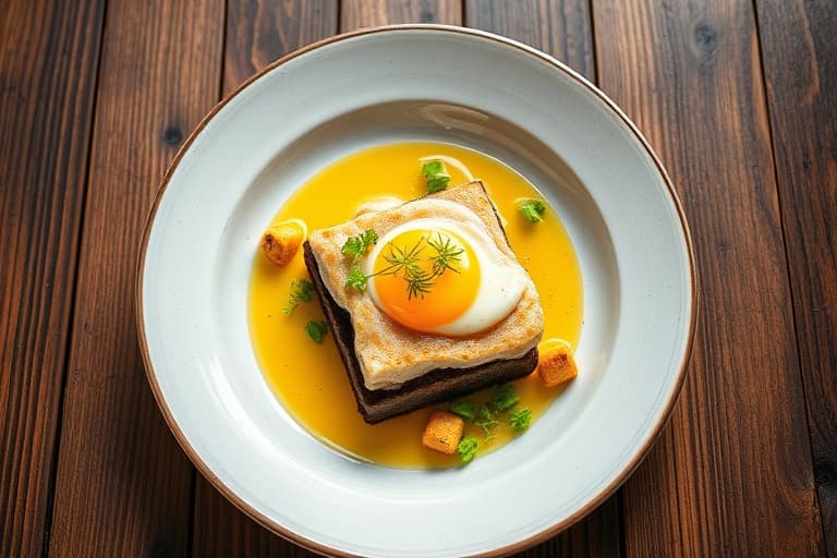 Terrin av hummer mousseline (en form med sjømat og ferskvannsfisk servert med krem og egg)