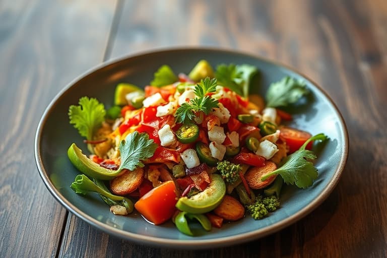 Rød Jalapeño "Texas" salat med smeltet geitost