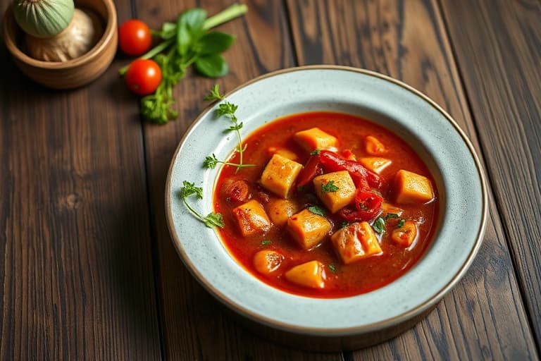 Rødbetepuré med ovnsbakt rød paprika