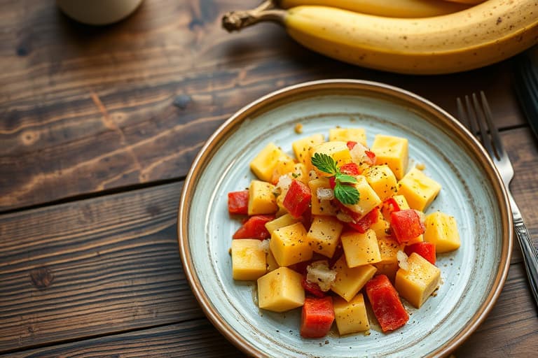 Glassert sukkertopp-ananas og hummer-salat pyntet med ristet kokos og cubansk-inspirert sitrusgrillet reke