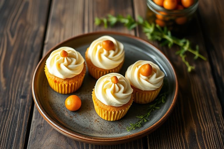 Skarpe cheddarcupcakes med kandiserte pekannøtter og honning-blåskimmelostfrosting