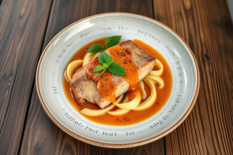 Svinestek med saus og ostepuré