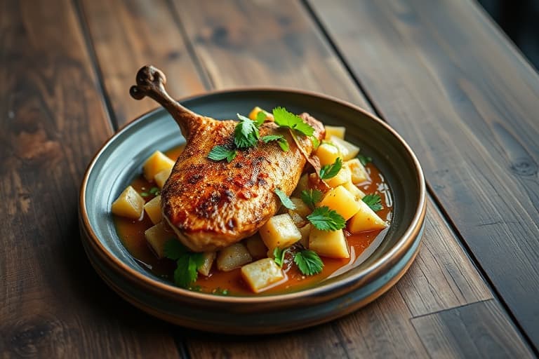 Rotisserie-kylling med frittgående kylling, tequila og grapefrukt-koriander-mojo, tostones og hvitløksmashede poteter