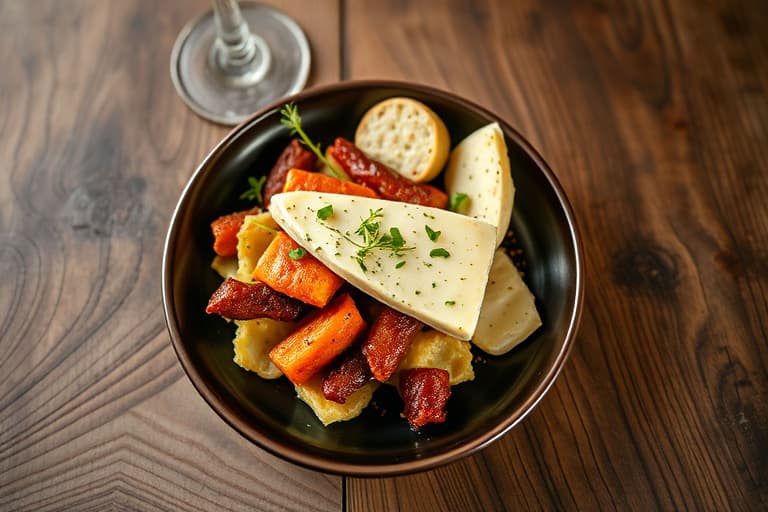 Tyrkestek med dipp og smeltet Gruyère