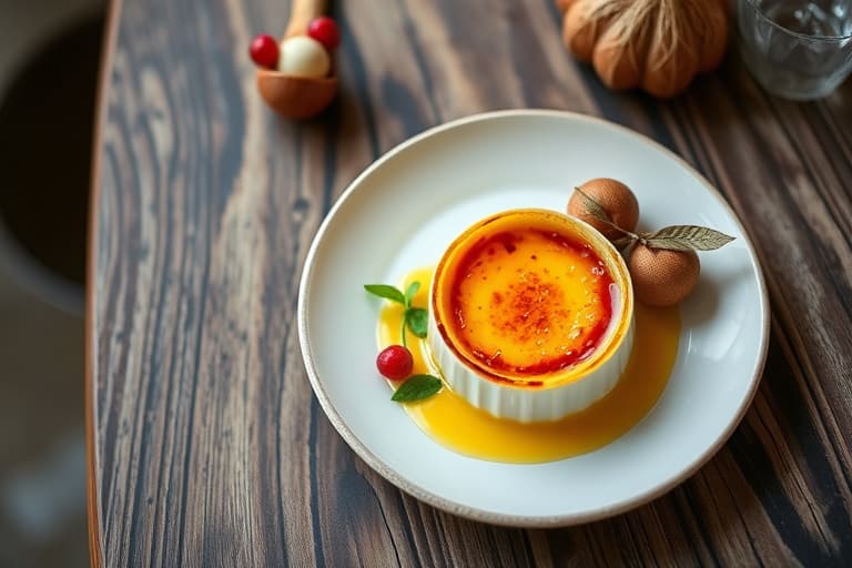 Tranebær-vanilje crème brûlée