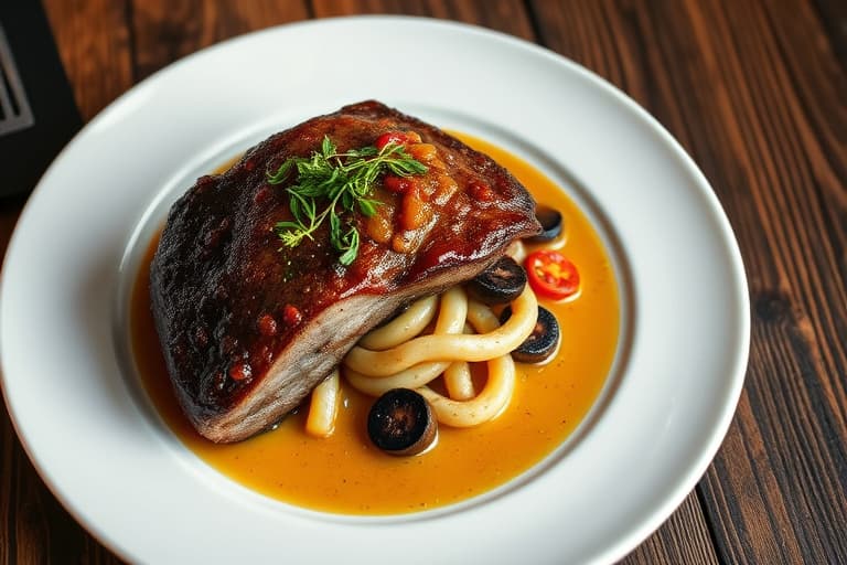 Pannestekt svarthavabbor med blomkål- og mandelsaus