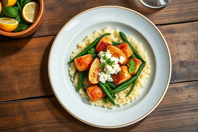 Kylling innpakket i spinat med sitronrisotto og fetaostsalsa verde