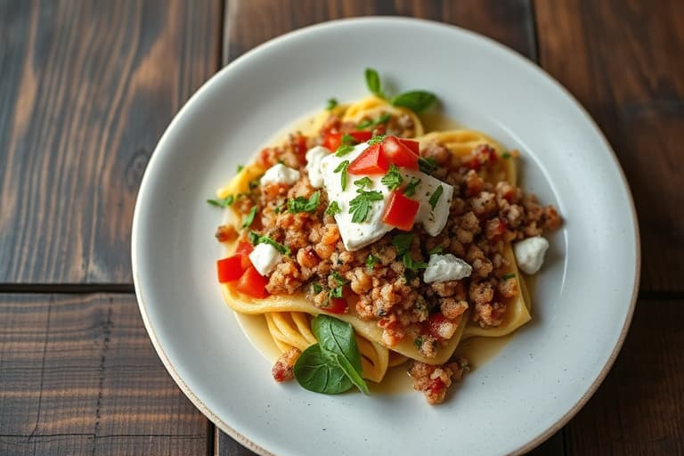Pita fylt med tabbouleh og biter av fetaost