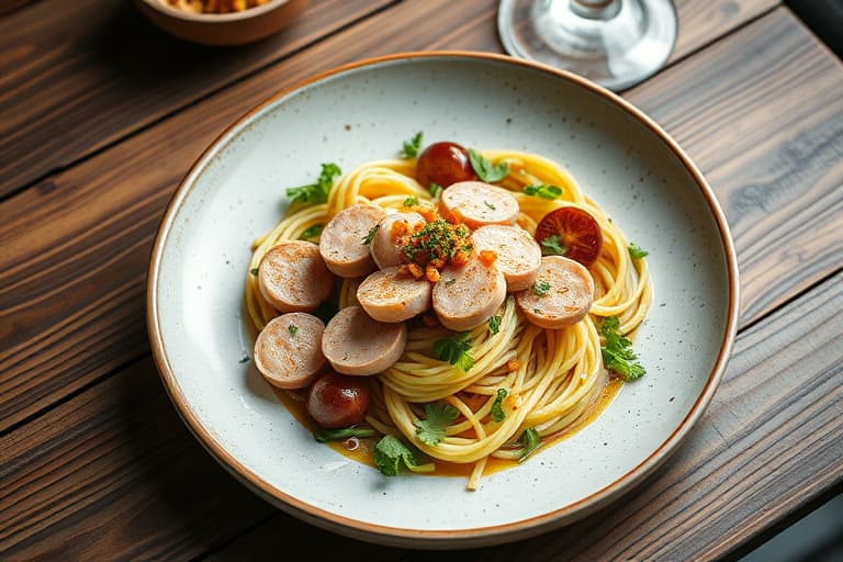 Kamsalat med grønne bønner og trøffelolje