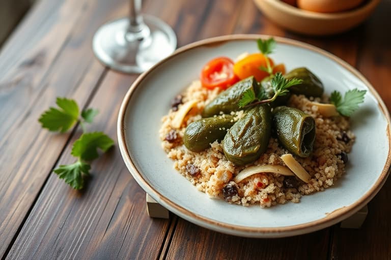 Grape Leaves fylt med bulgur eller knust hvete og spisskummen fra Rhodos
