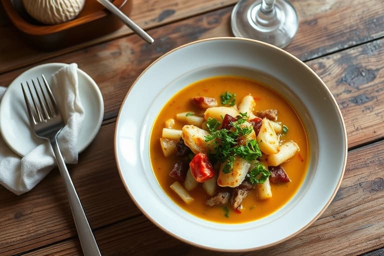 Online runde 2 oppskrift – Orzosuppe med svinekjøtt