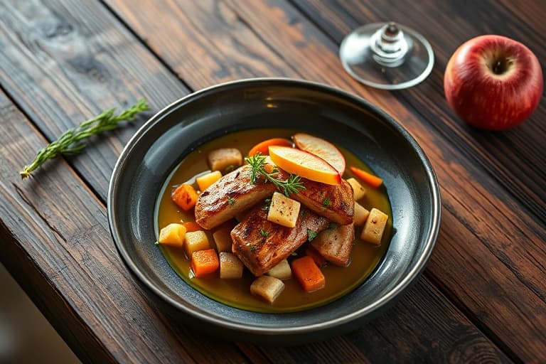 Grillet benfri kortreins med appelsin og ingefær, servert med grønn løk- og peanøttrelish