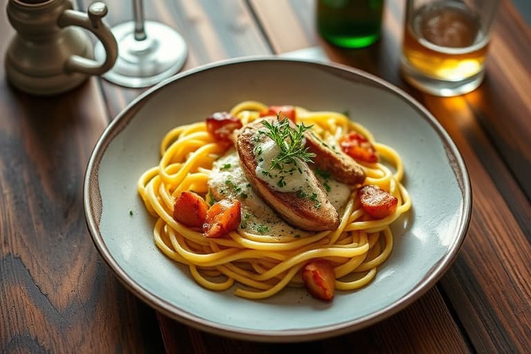 Elgkjøtt med sopp-spätzle og pæresnapsdampet kål