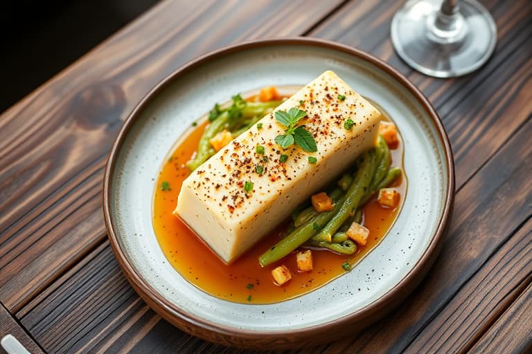 Flamberte vanilje-poché pærer med aprikos-saus