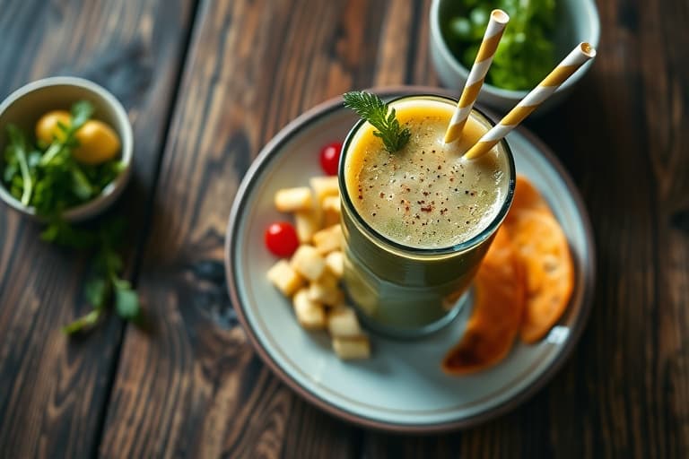 Grønnsak-, frukt- og nøttestyrkende grønn smoothie!