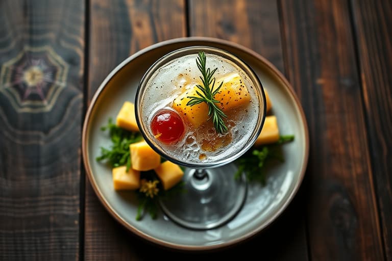 Frossen ananas opp ned-kake martini