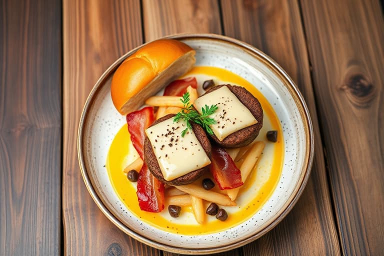 Bacon- og ostefylte pølser med cheeseburger-smak