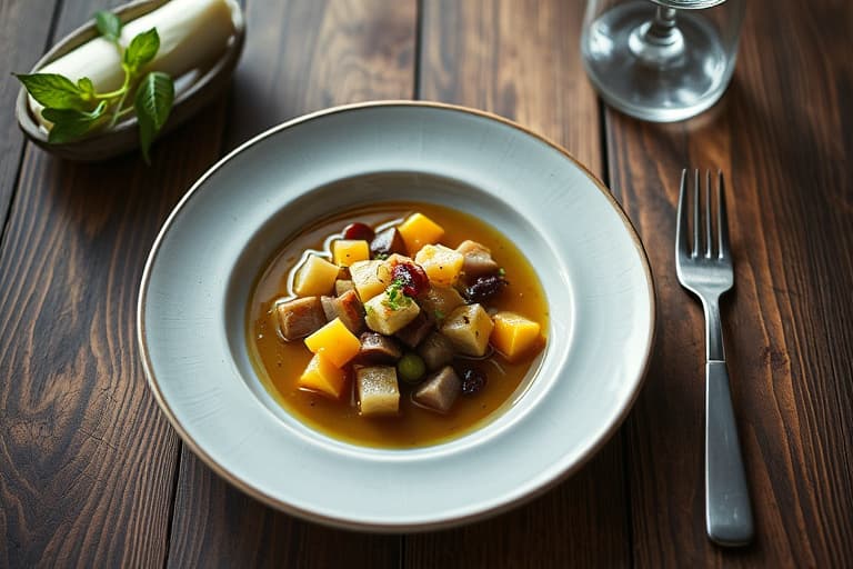 Krydret bjørnebær- og ferskenskompott