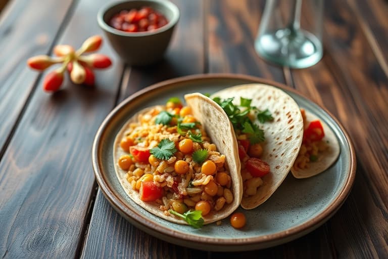 Garbanzo-bønner og grønnsaksburritos