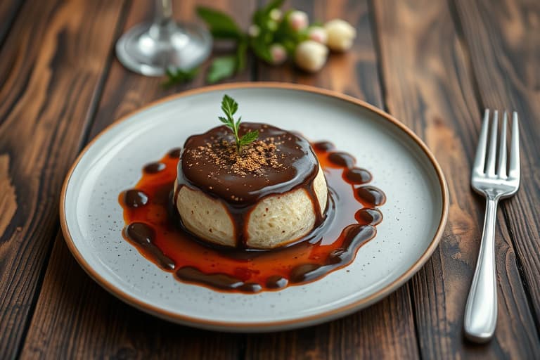 Kirsebær- og sjokoladekremlagd dessert