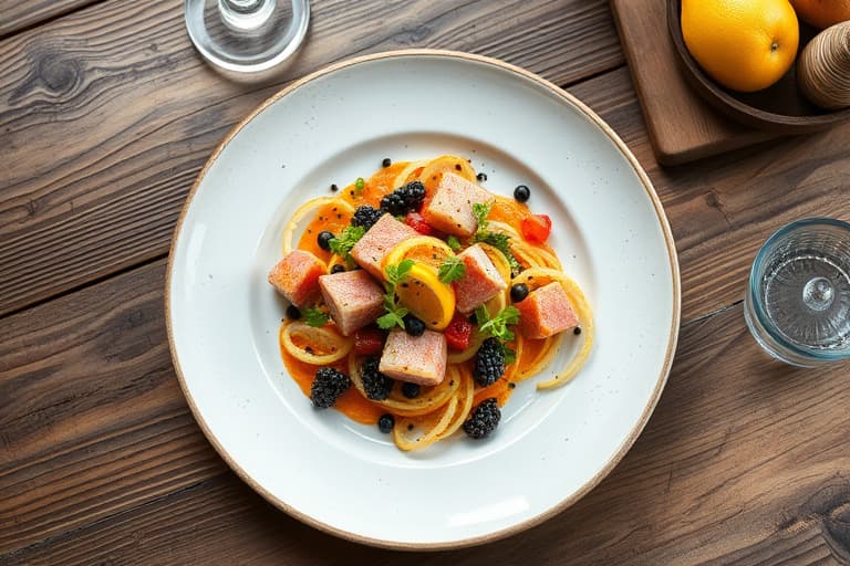 Sitron- og blåbærdressing til salat