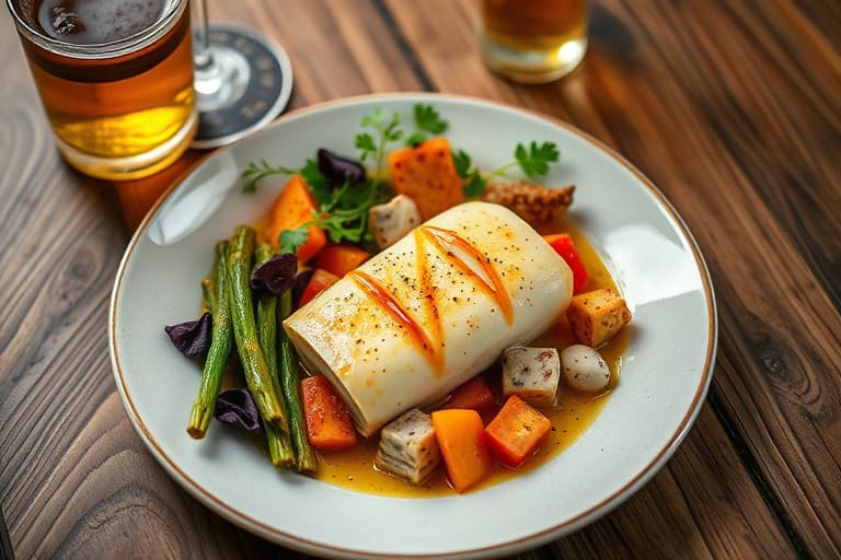 Ristet pølse og surkål