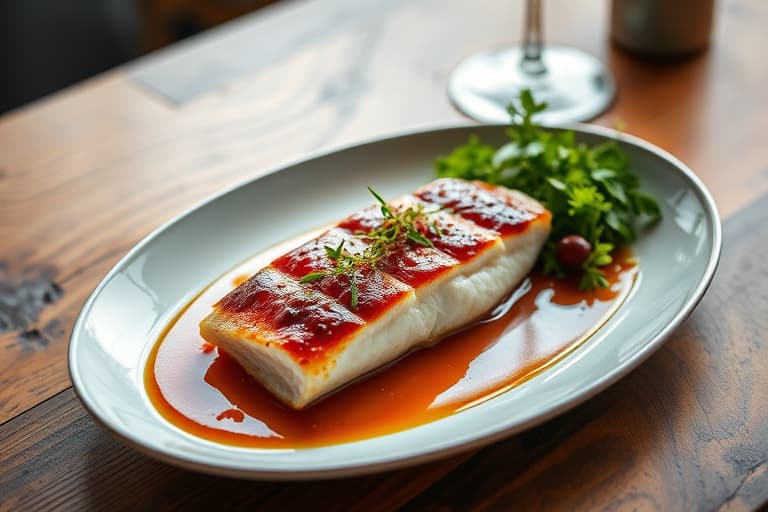 Honningbourbon- og pepperrotglasert skinke