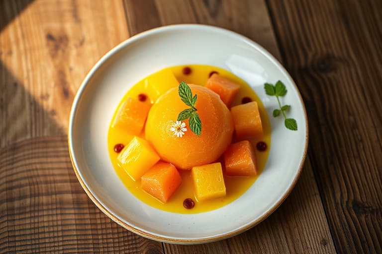 Vannmelon- og mangosorbet på pinne