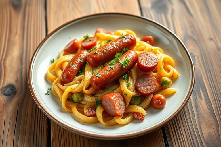 Kielbasa- og potetgrateng