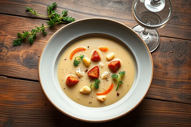 Kremet italiensk hvitbønnesuppe