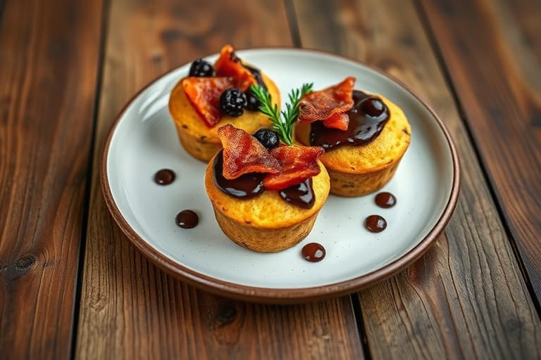 Mørk sjokolade- og baconmuffins