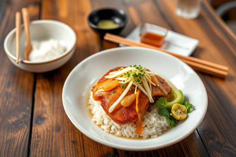 Japansk-inspirert sprø stekt svinekjølsbolle (Tonkatsu Donburi)