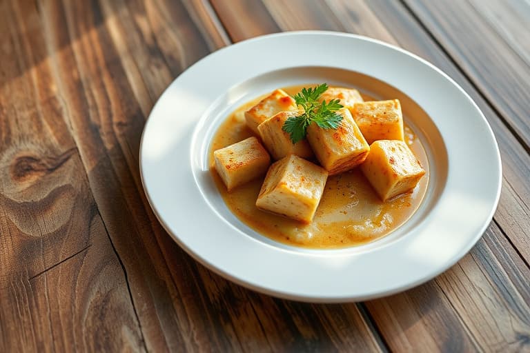 Havregrøt med kremostkaker