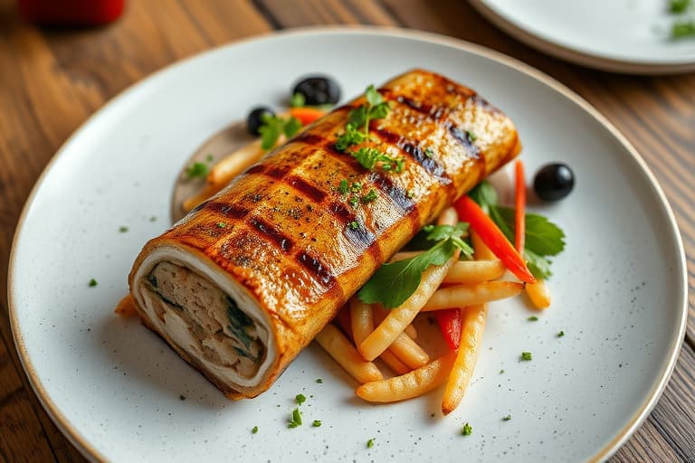 Grillet pølse-burrito