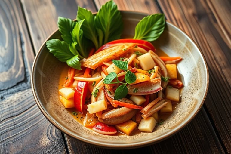 Enkel thailandsk biff- eller kyllingsalat