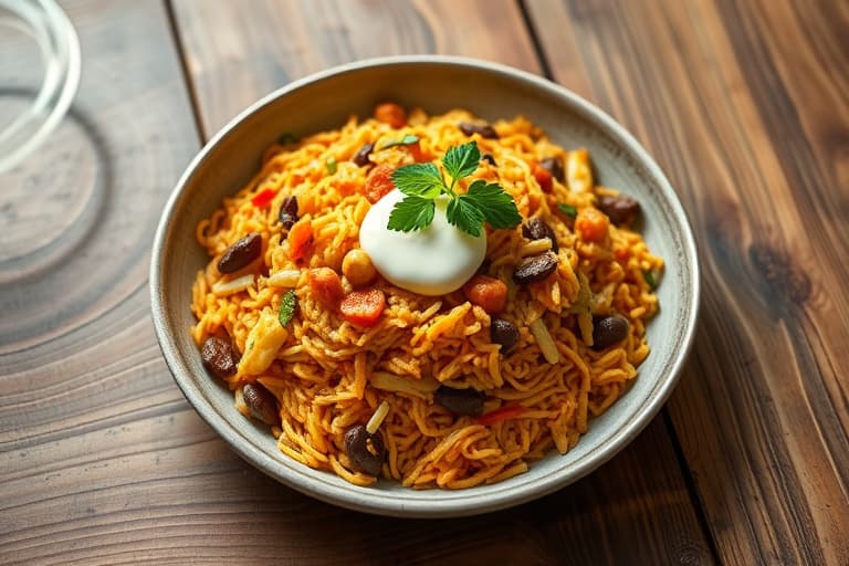 Biryani med yoghurtmarinert kylling