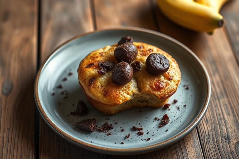 Banan- og mandelmuffins med sjokoladebiter