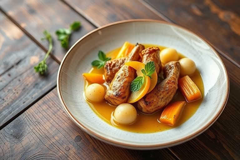 Ingefærmarinerte søtpoteter med appelsinjuice