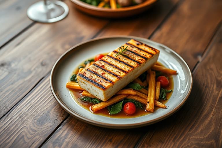 Grillede ferskener og iskrem