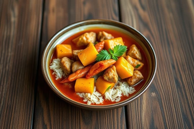 Myanmar kylling- og jackfruktcurry