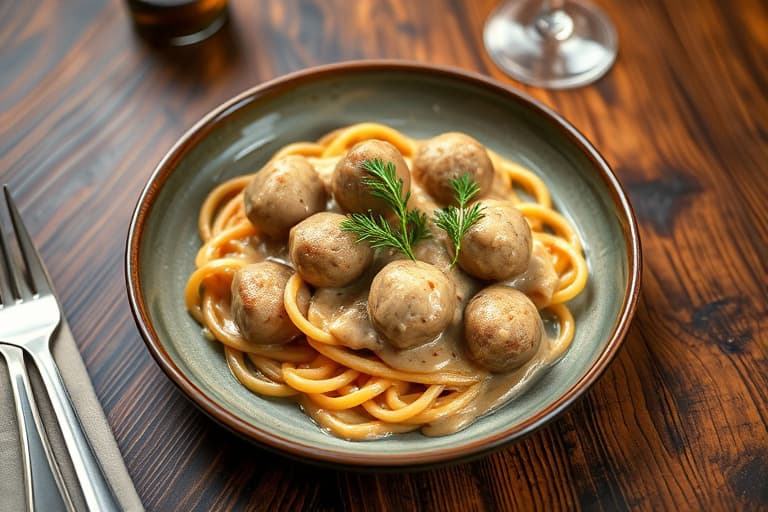 Rask kjøttboller Stroganoff