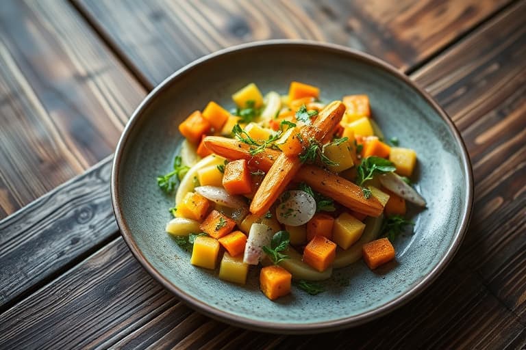 Saftig pølse- og squashsalat