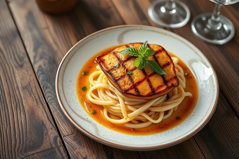 Kjøttkake- og ostesmørbrød med grillet brød