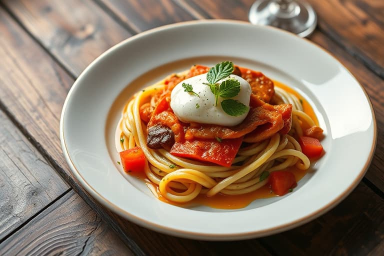 Bakt tomat med makaroni og ost