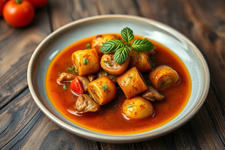 Thaimøller i en tomat- og kokosnøttkarri-saus